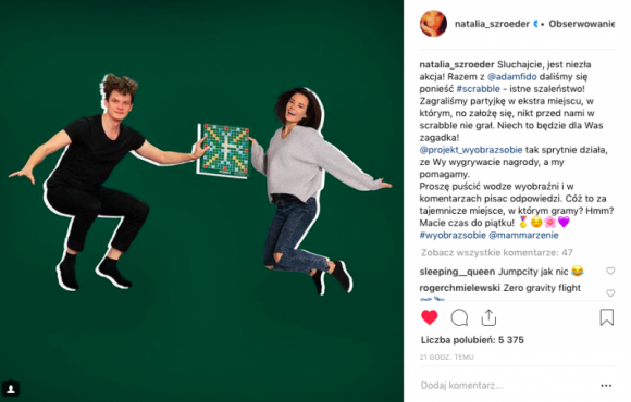 Natalia Szroeder skacze charytatywnie na Instagramie